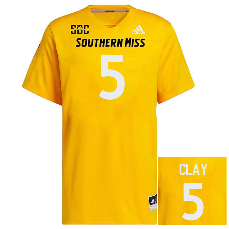 Southern Miss Golden Eagles #5 Kenyon Clay Jersey Football Uniforms-Gold